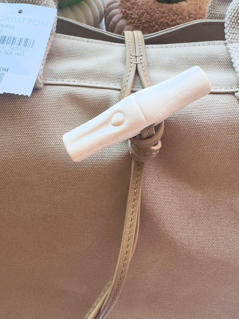 New with Nordstrom Tag🐫Longchamp
Desert Large Le Roseau Toile Cotton Canvas Tote - Picture 6 of 9